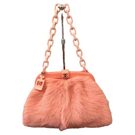 chanel pink fur bag|chanel pink top handle bag.